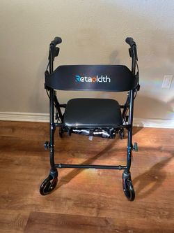 Retaoldth Foldable Rollator Walker with Seat – Open Box