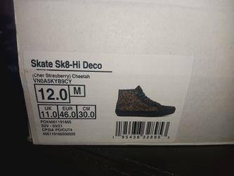 Vans skate hi brand new size 12 leopard cheetah print
