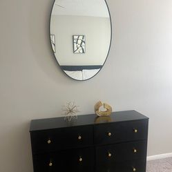 24’’ Black Round Mirror