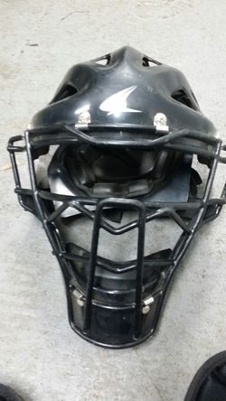 Catchers helmet & chest protector