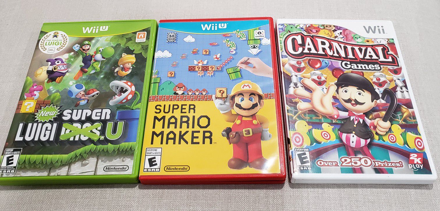 Super Mario Maker Carnival Games for Nintendo wii $20 each or $35 for both