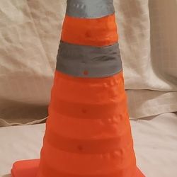 18" Collapsible Orange Construction/Traffic Safety Cones with Reflective Strips and Stable Bases

