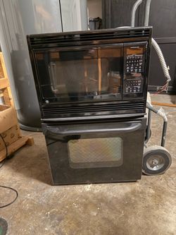 GE 27” Black Built-In Microwave / Wall Oven Combo — Model JKP86B0F7BB