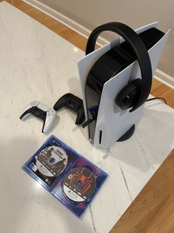 Selling PS5, Wireless Headphones, Two Joysticks And 2 Games.  Thumbnail