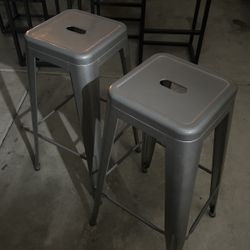 Gray stainless steel stools