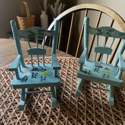 Decorative wood chairs set of two