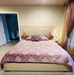 Dania king size bed with dresser and side table