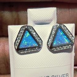 Sterling Opal Earrings