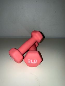 Set of pink dumbbell weights 2 pounds each