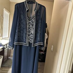 Blue Dress With Jacket Attached 