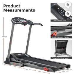 Sunny Health & Fitness Foldable Electric Smart Treadmill with Adjustable Incline and Smart Bluetooth & Free SunnFit App - SF-T722901