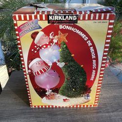 KIRKLAND Snowmen With Tree Color Changing LED Christmas Figure Christmas in Box