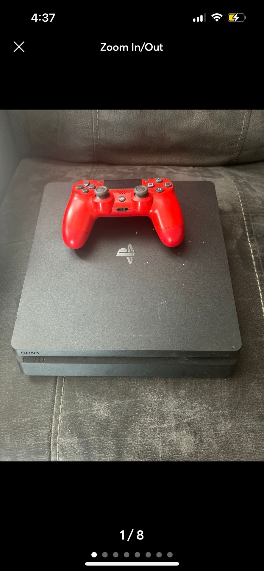 PlayStation 4 Slim With Red PS4 Controller 