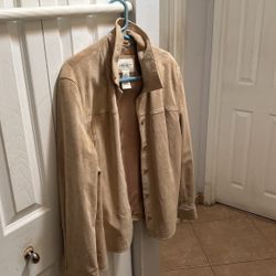 Ladies, Beige, Suede Jacket, Size Extra Large.