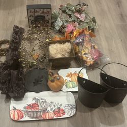 Fall Decor Decorative Accents - Gourds Silks Metal Hanging Baskets and More - $5 Minimum