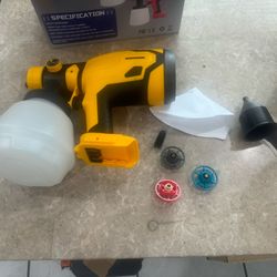 Paint Sprayer for Dewalt 20V MAX Battery,HVLP Spray Paint Gun with Motor and Copper Nozzle,600W Cordless Paint Sprayer for Home Interior and Exterior,