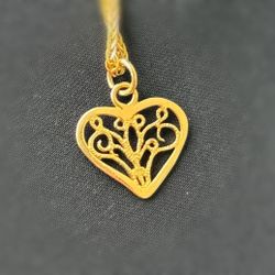 18k solid yellow gold Heart 💛 Pendant charm