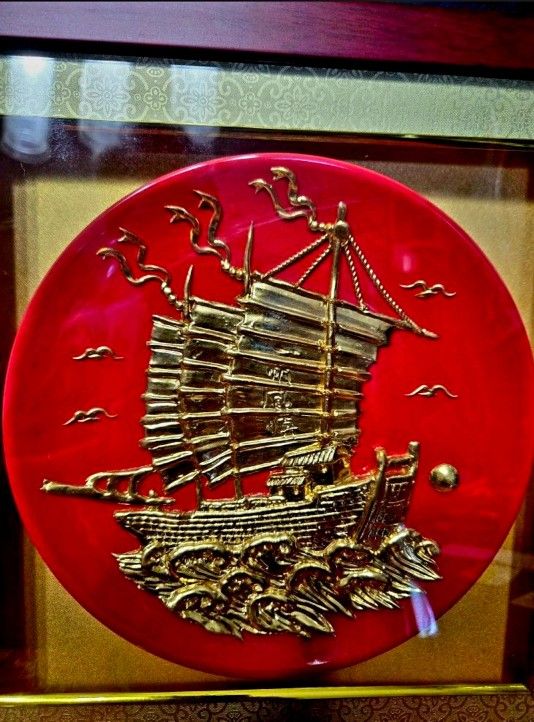 "Smooth Sailing " Chinese Wealth Ship Signifies Success Prosperity And Protection Balance Luck Wealth Original Box