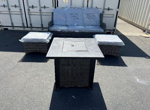 Beautiful Patio Set With Ultimates Plus Fire Pit Brand New Thick Cushions High Quality Patio Furniture, New