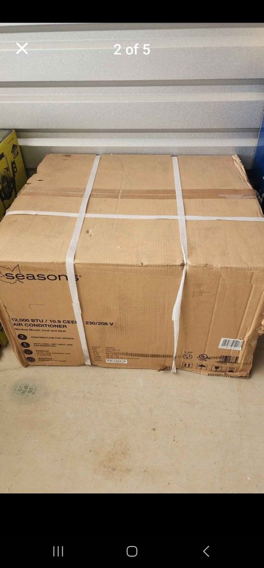 Seasons corded 230v 12K BTU window mount air conditioner/heater