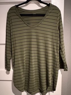 Olive green and black top