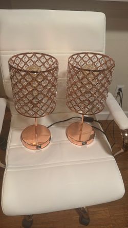 Rose Gold Touch Crystal Table Lamps