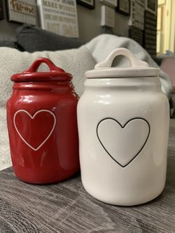 UFT!! Rae Dunn Baby Heart Canisters 