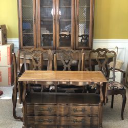 China Cabinet W/Dining Set