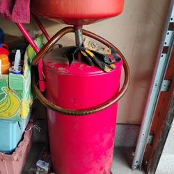 Oil drain tank with hose and drain bowl