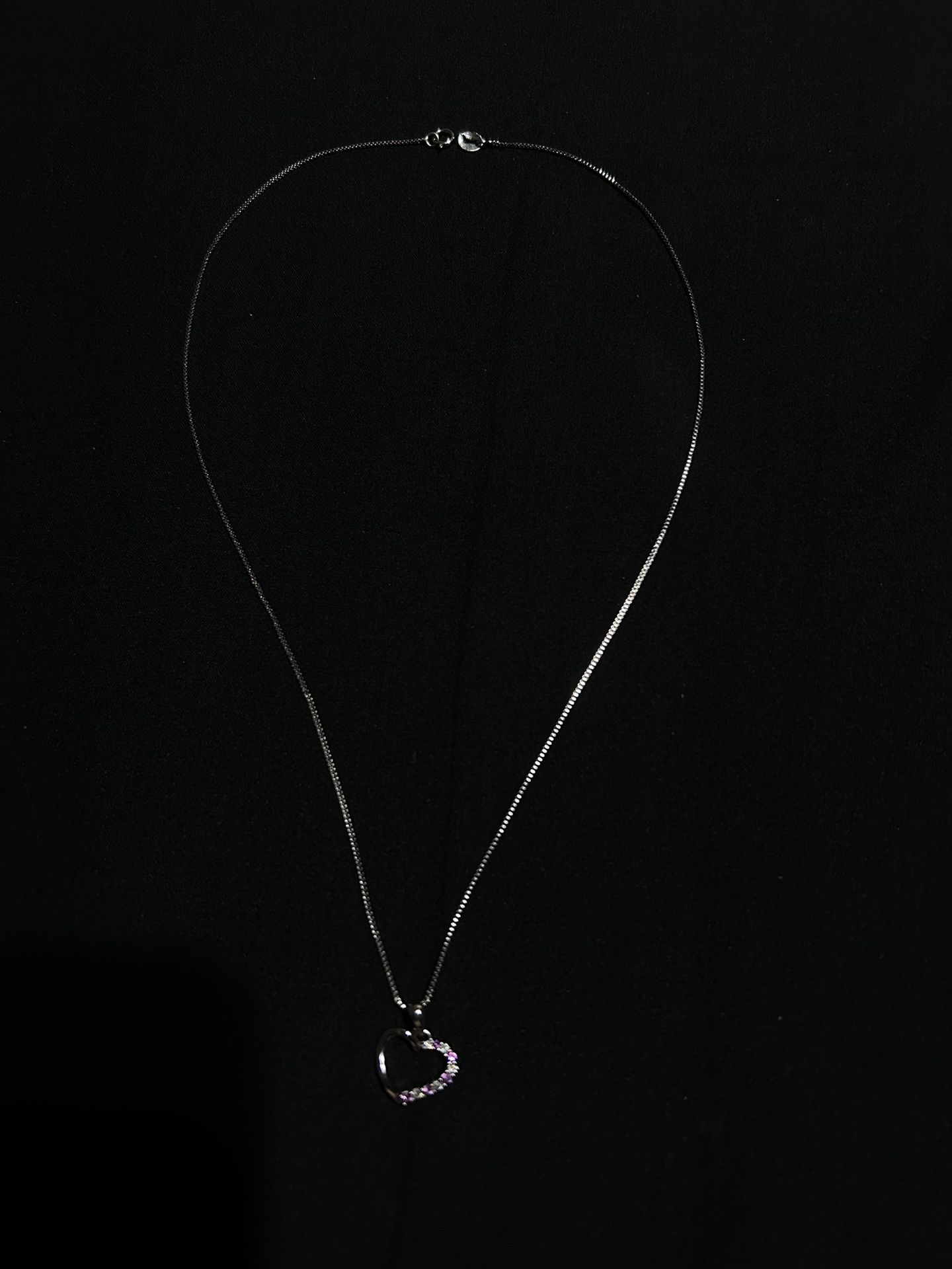 Sterling Silver Heart/CZ Necklace