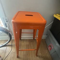 Orange Metal Stools 