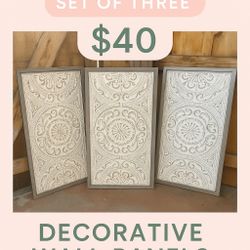  ✨ Set of 3 Decorative Wall Panels – Vintage Tin Tile Style ✨