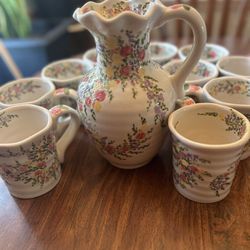 Vintage Spring Garden Hand Painted Collection Tea Set