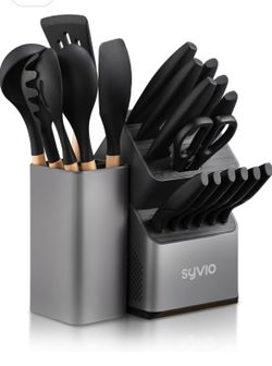 Knife Block and Cooking Utensils Set