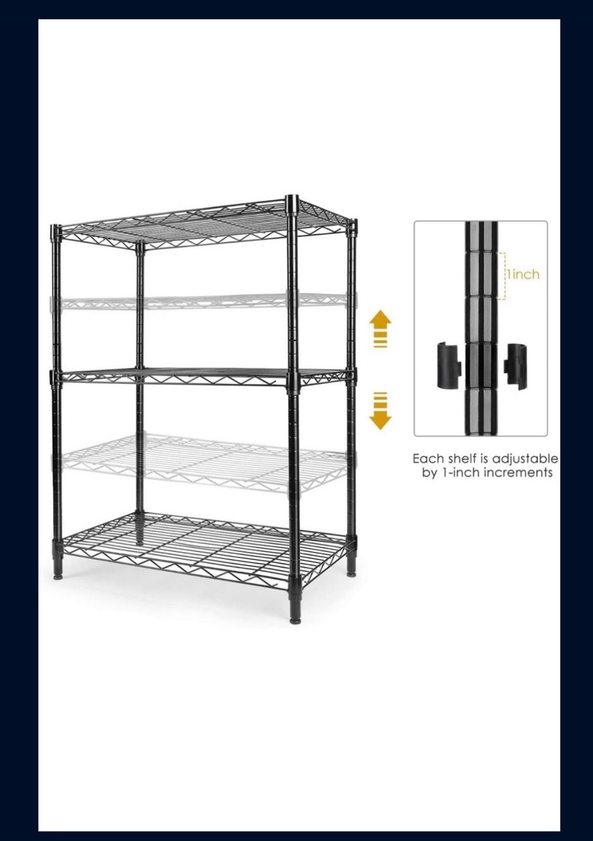 LEHOM 3-Tier Metal Storage Shelves Wire Shelving Unit Adjustable Utility Rack (80"× 46" × 17” )