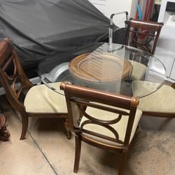 Glass Table With 4 Chairs 