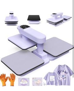 Swivel Auto Heat Press Machine 15x15, 360° Swing Away Smart T-Shirt Printing W/Auto Release & Auto-Off, Adjustable Pressure & Higher Heating Height fo