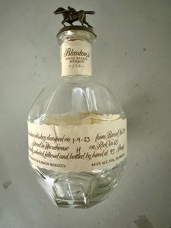 Empty Blantons Red from Japan bottle
