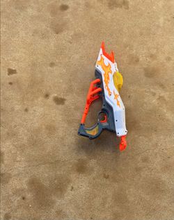 Nerf Blaster White Orange Flame Design