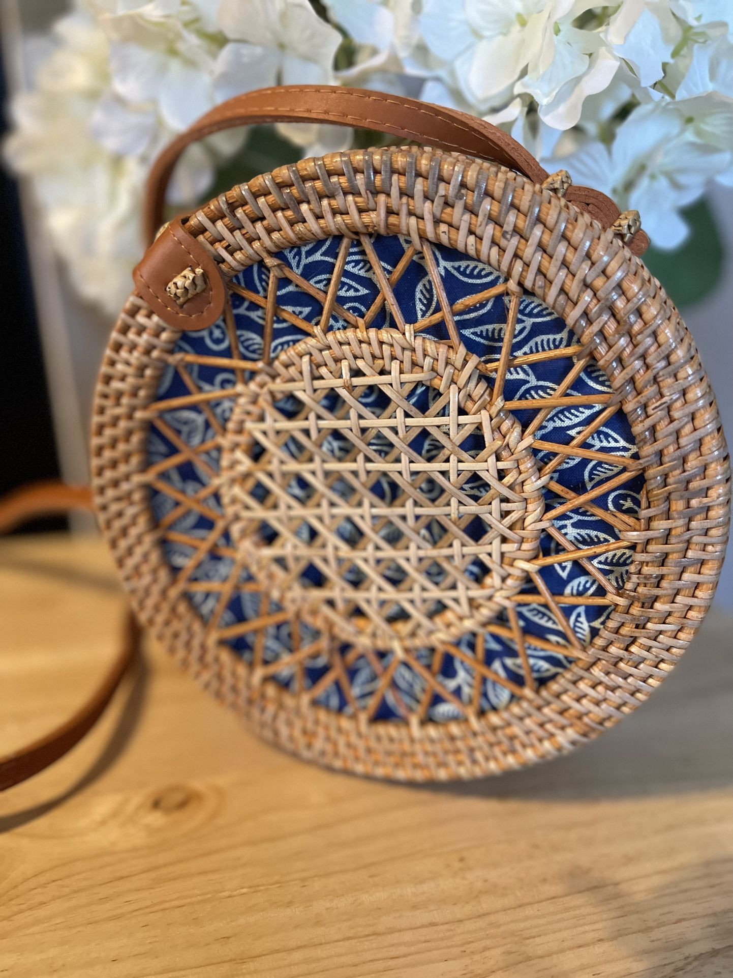 Round Rattan Purse