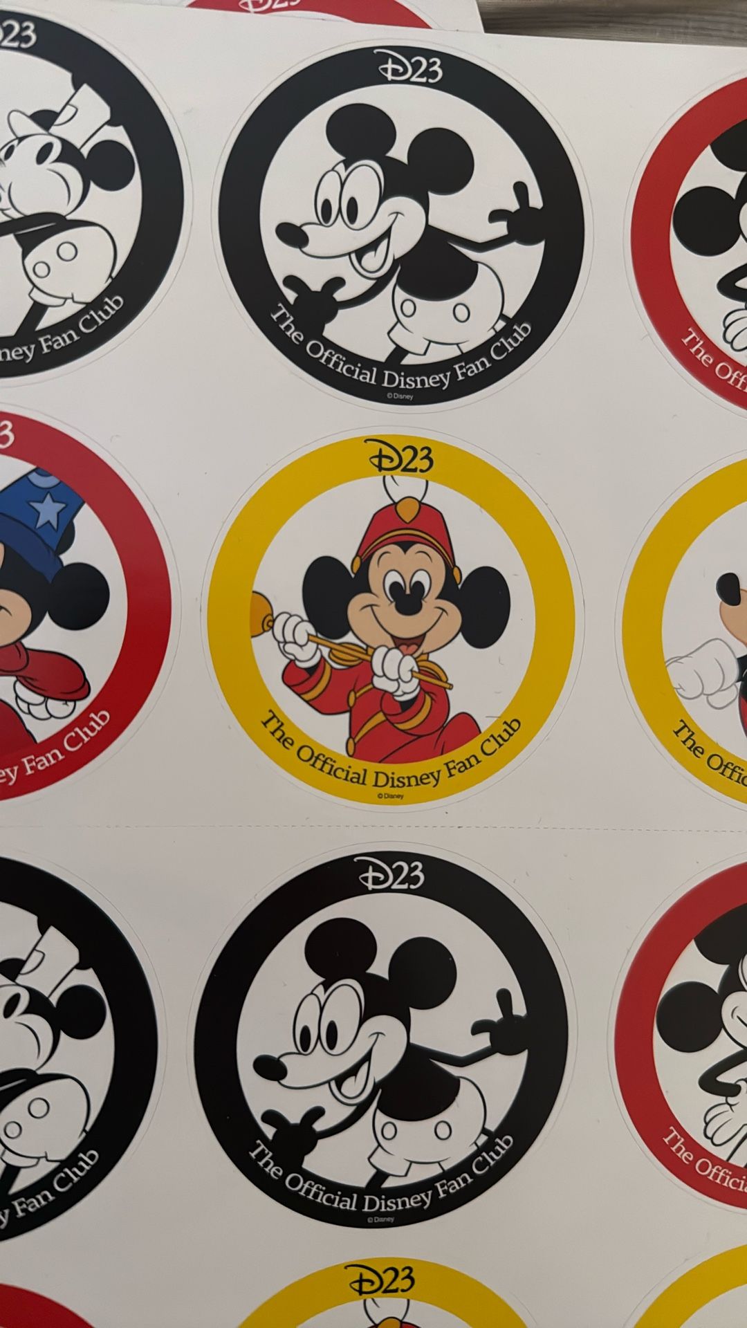 D23 fan club stickers
