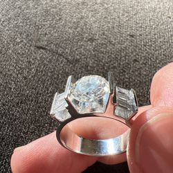Moissanite Ring With Baguettes 🔥🔥 (PASSES TESTERS!!!)