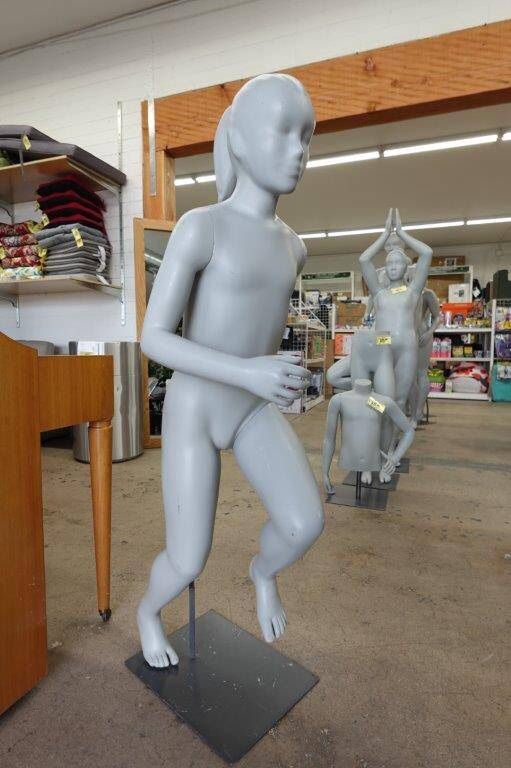 Running Pose Young Adult Full Body Mannequin in Gray Retail Display