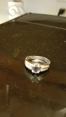 Size 8 Sterling Silver & Amethyst Ring
