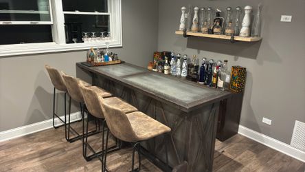 MOVING SALE ! - Lux Rustic Bar , with barstools
