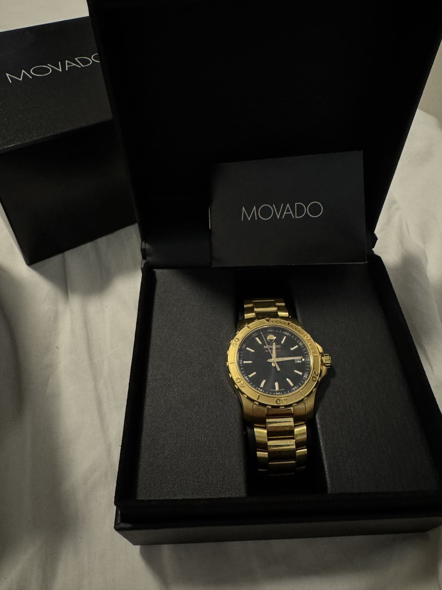 Movado Men's Series 800 Yellow Gold Black Dial Stainless (contact info removed)