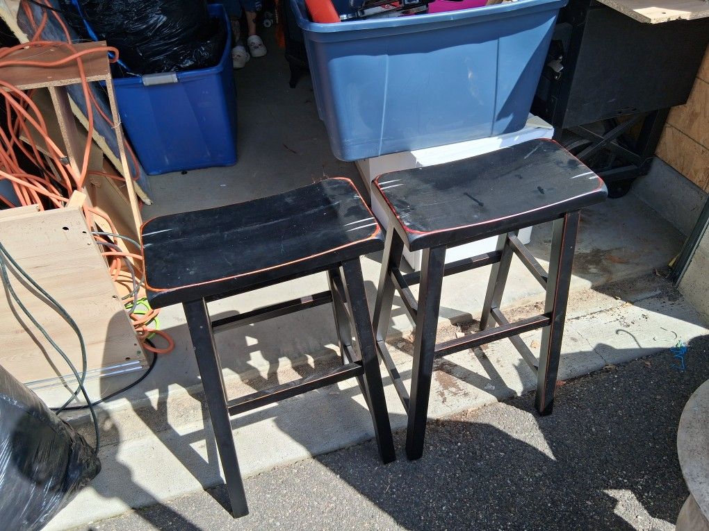 Wooden Benach Style Bar Seats