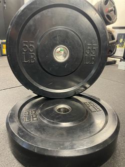 55 LB Rubber Bumper Plates Pair