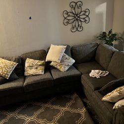 Gray Sectional + Pillows