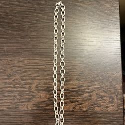 Vintage Sterling Silver Mixed Link Chain Statement Necklace Italy